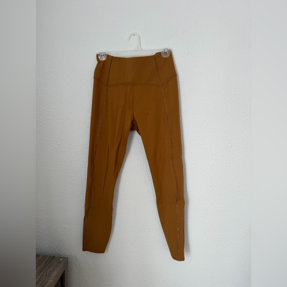 JoyLab Camel Leggings with Metallic Stripe | Size Medium